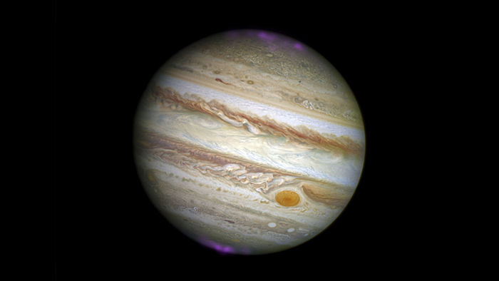 Полярные сияния Юпитера – теперь и на южном полюсе